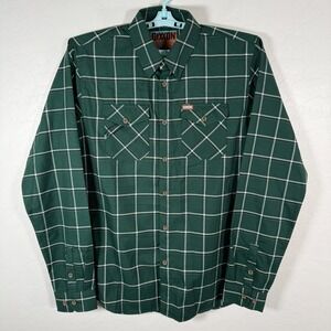 Dixxon Flannel Shirt Mens Large Tall LT Green Button Down The Rim Long Sleeve